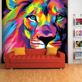 טפט דיגיטלי אריה צבעוני
