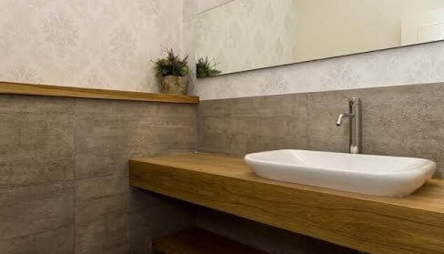 טפט מעוצב בשירותי אורחים - אדריכלית רוני באריל צילום נדב פקט